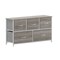Emma and Oliver Marley 5 Drawer Storage Dresser with Cast Iron Frame, Wood Top, and Easy Pull Fabric Drawers with Wooden Handles